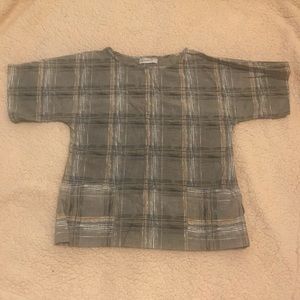 Brenner XS  scrub top grey stripe w  2-pockets in front